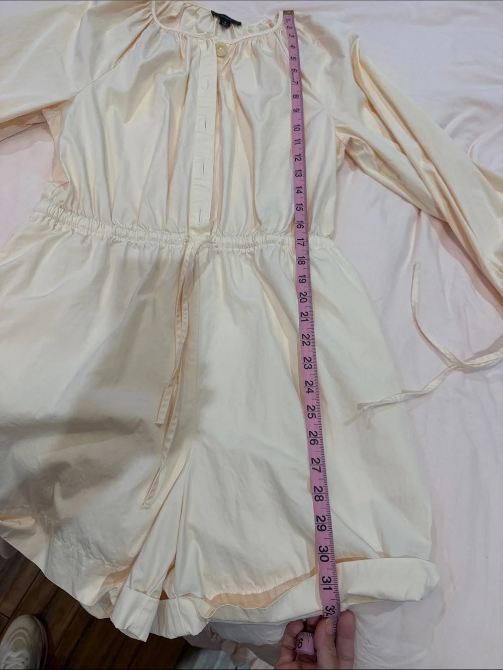 J. Crew light pink Button-Front Linen-Blend Romper